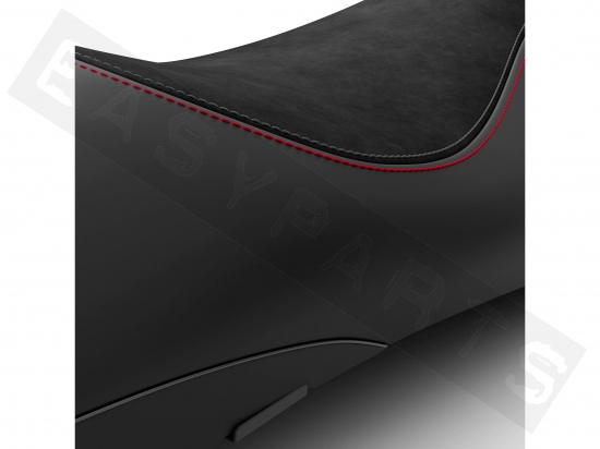 Selle monoplace confort-gel VESPA GTS Sport E5 10/2022-> noire/couture rouge
